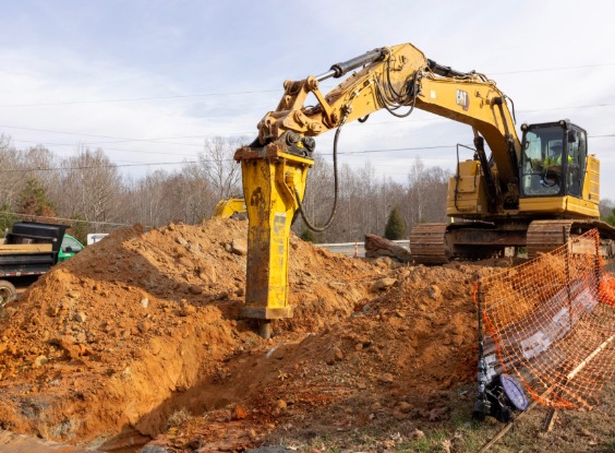 Breaking up rock in ground