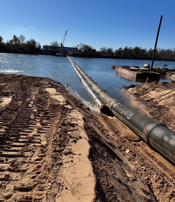 Pipeline in Arkansas mud
