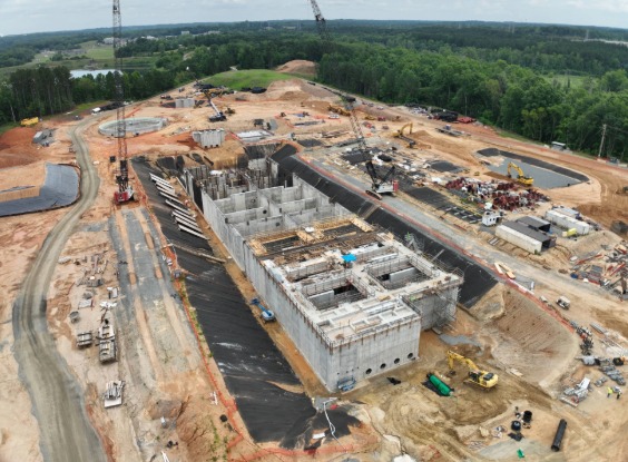 Stowe construction aerial view